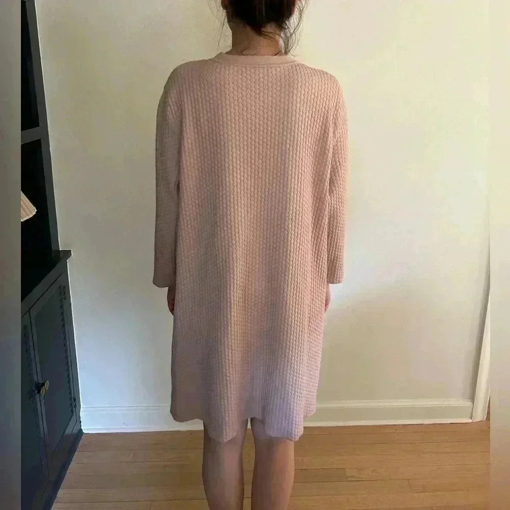 Cos Textured Dot Flowy Button Down Knit Crew Neck… - image 4